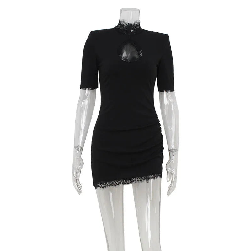 Vestido Bodycon de Encaje con Retazos para Mujer
