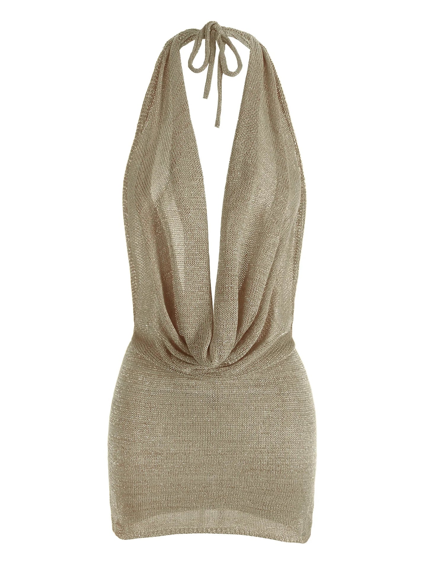 Vestido Mini de Escote Profundo con Espalda Descubierta para Mujer