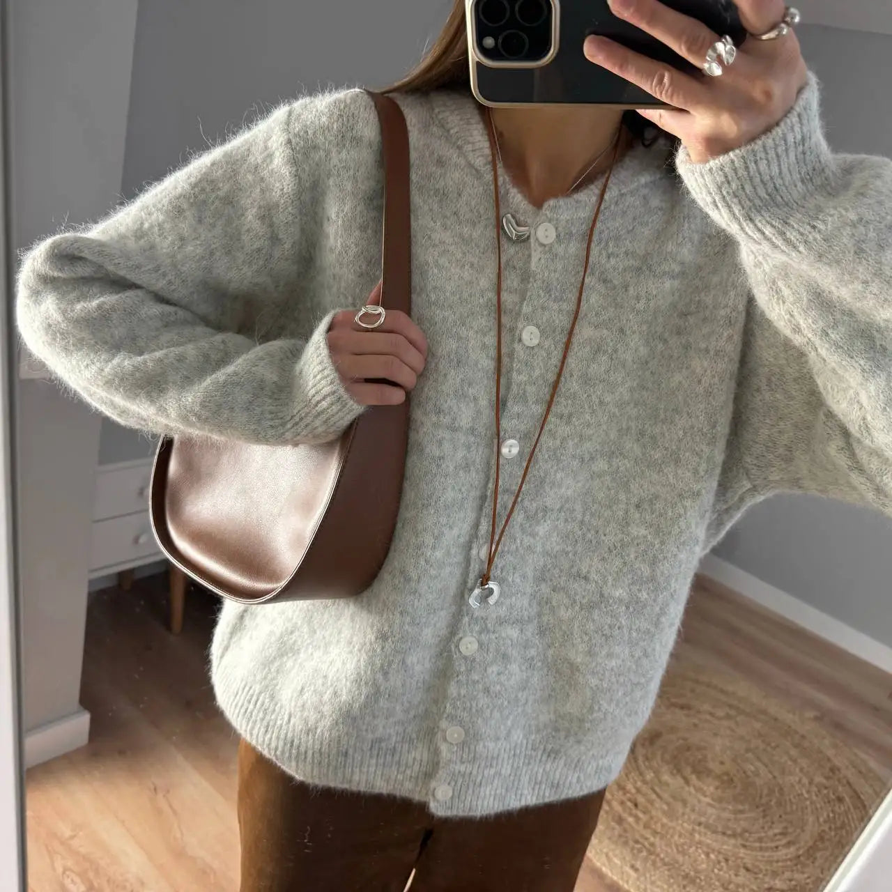 Chaqueta de Punto Suave para Mujer