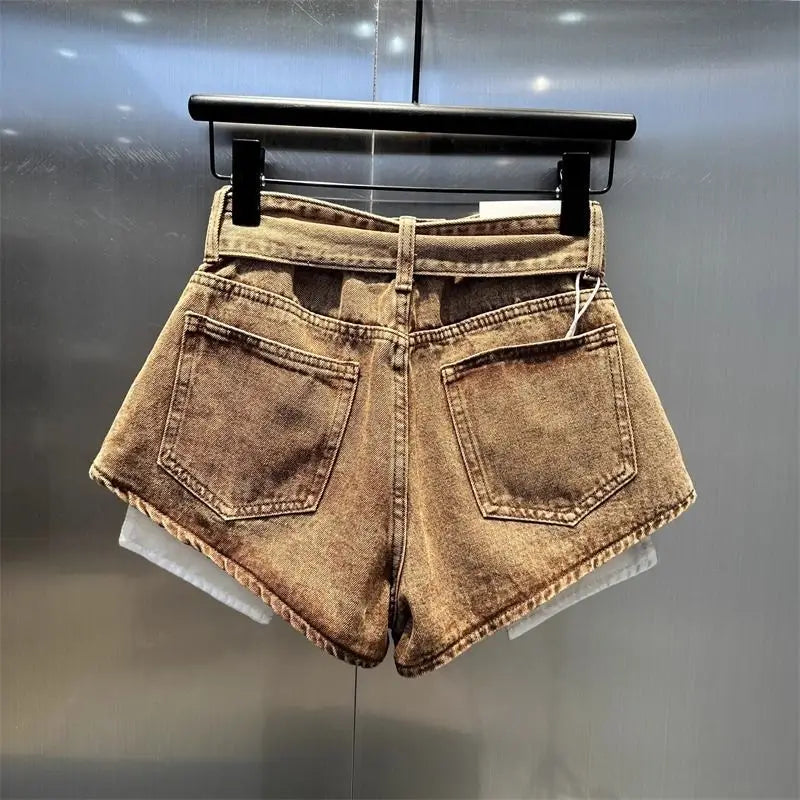 Shorts vaqueros Naranja para Mujer