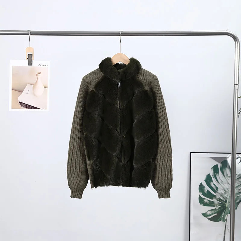 Chaqueta con Paneles de Piel Sintética
