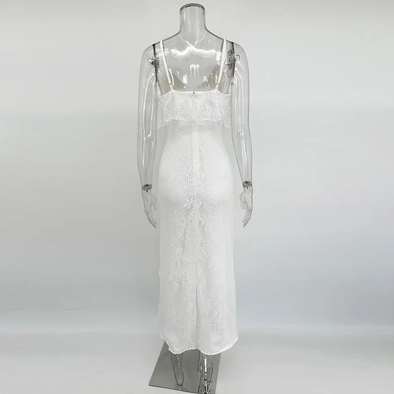 Vestido Maxi con Tirantes y Volantes para Mujer