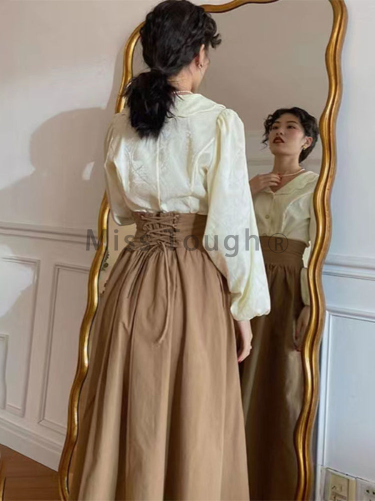 Falda Larga Vintage para Mujer