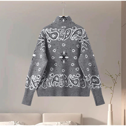 Chaqueta de Punto con Cremallera Jacquard para Mujer