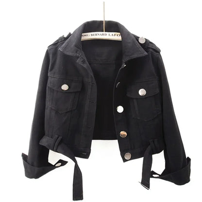 Chaqueta vaquera verde militar para mujer