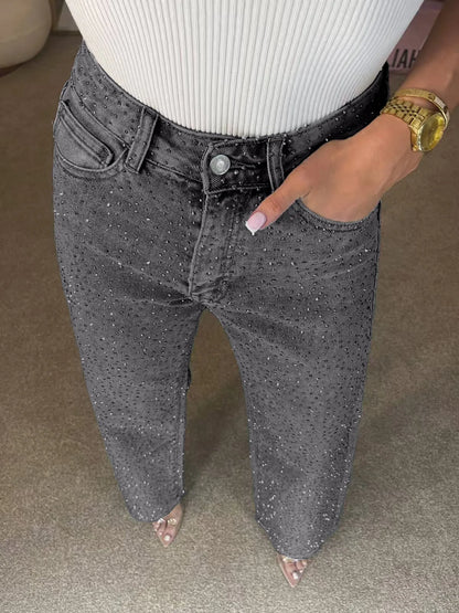 Pantalones Vaqueros con Pedrería para Mujer