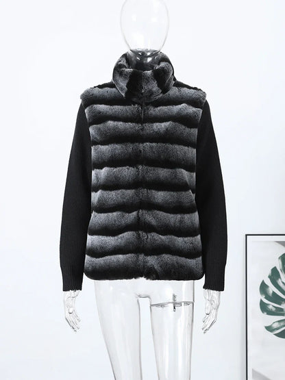 Chaqueta con Paneles de Piel Sintética
