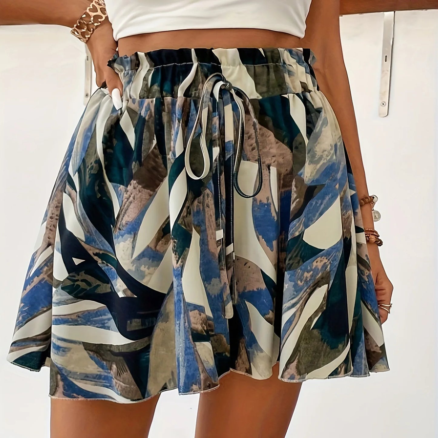 Pantalones Cortos Boho con Cordón para Mujer