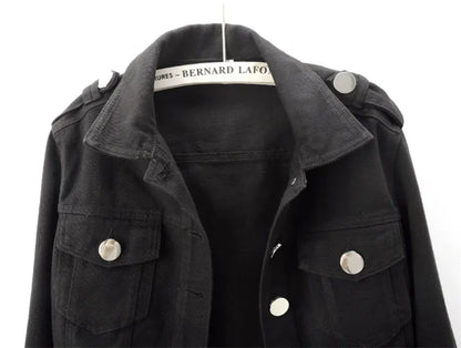 Chaqueta vaquera verde militar para mujer