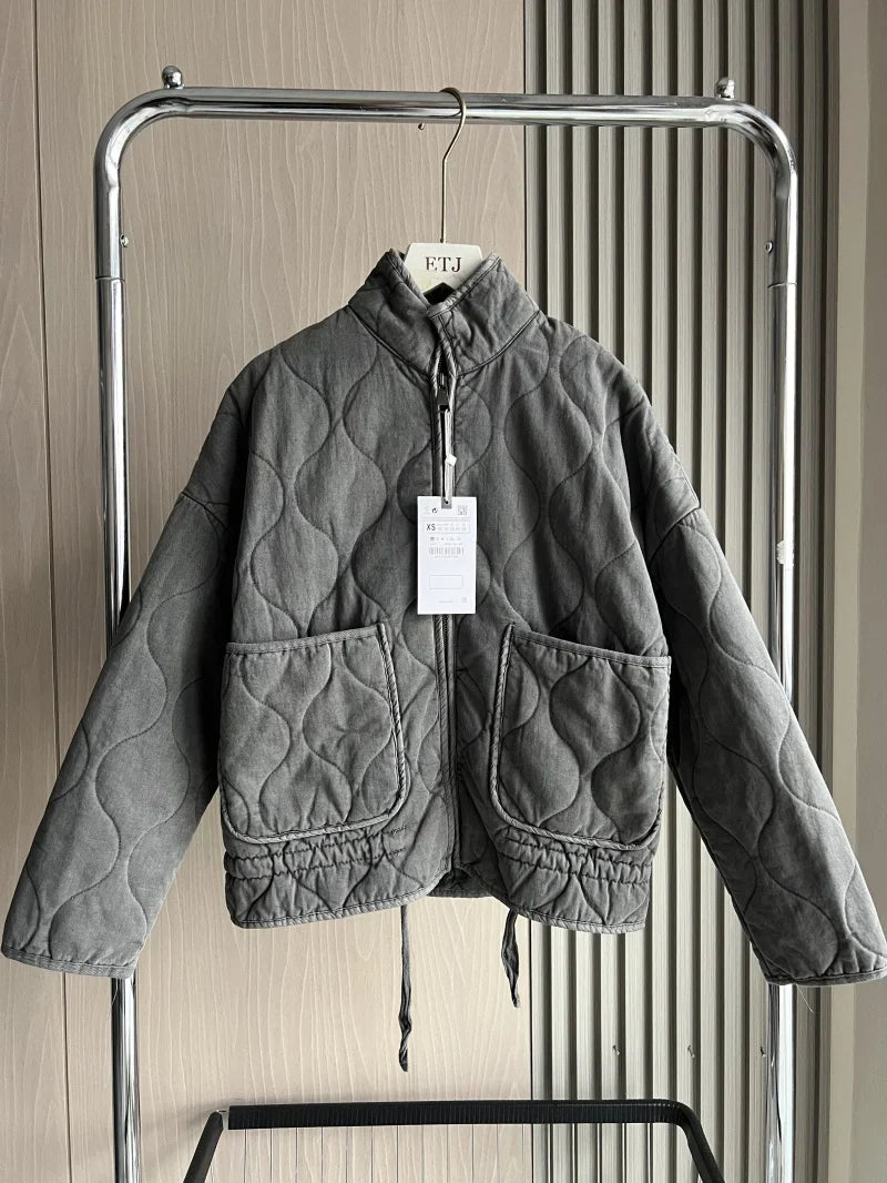 Chaqueta Acolchada Vintage de Algodón