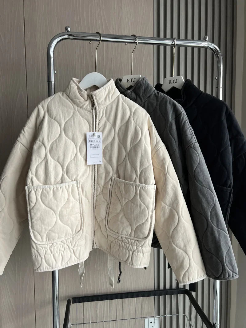 Chaqueta Acolchada Vintage de Algodón