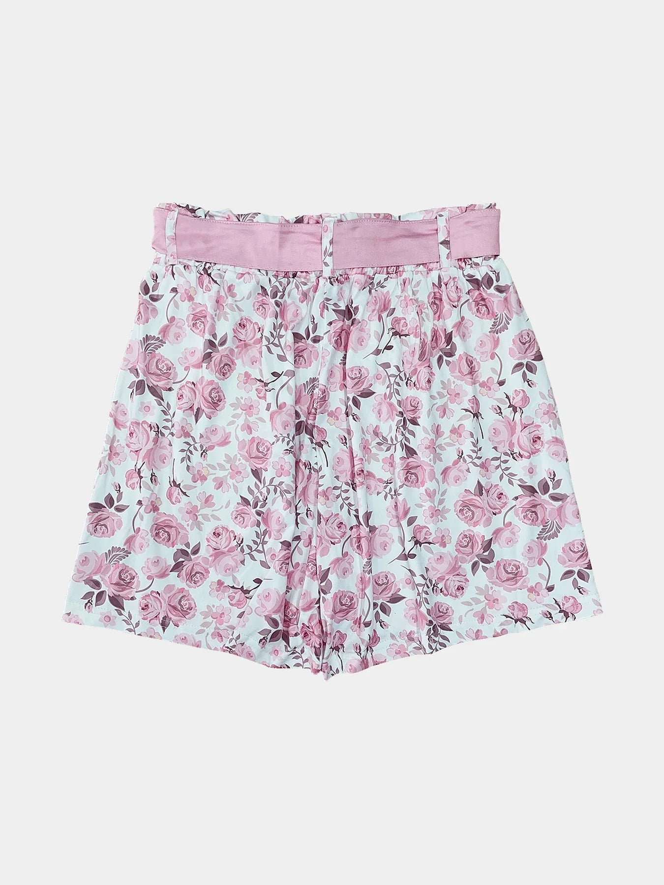 Shorts Florales con Cordones para Mujer