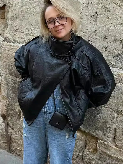 Chaqueta de Cuero Vegano Negro
