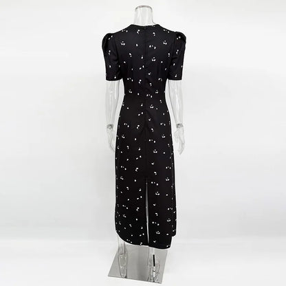 Vestido de Fiesta de Encaje Calado para Mujer