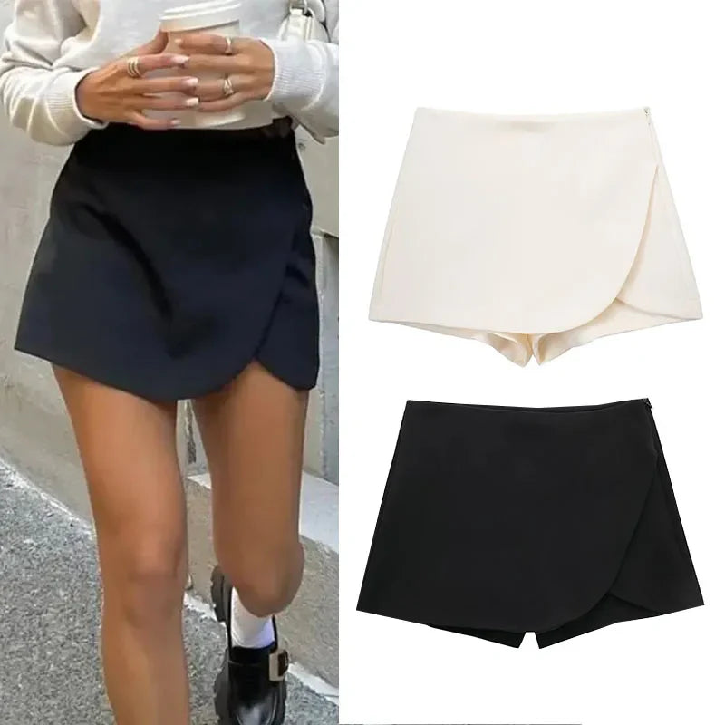 Falda Pantalón Mini Asimétrica para Mujer