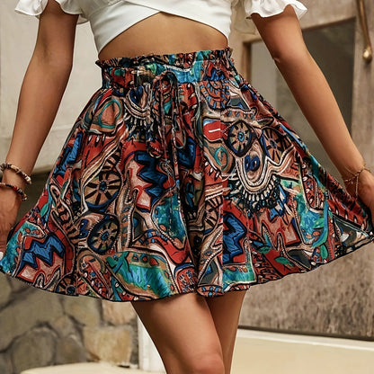 Pantalones Cortos Boho con Cordón para Mujer