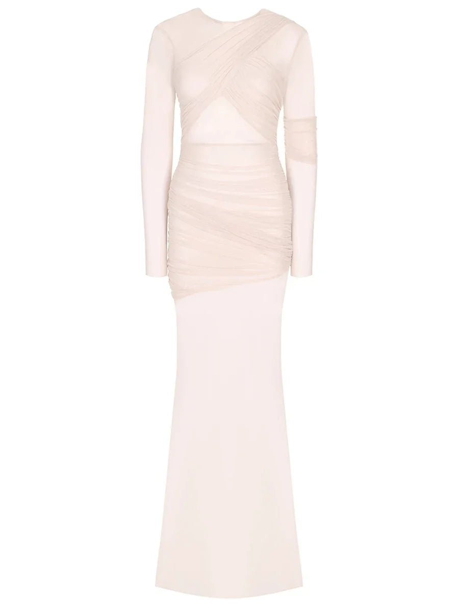 Vestido de Fiesta Elegante de Malla Transparente