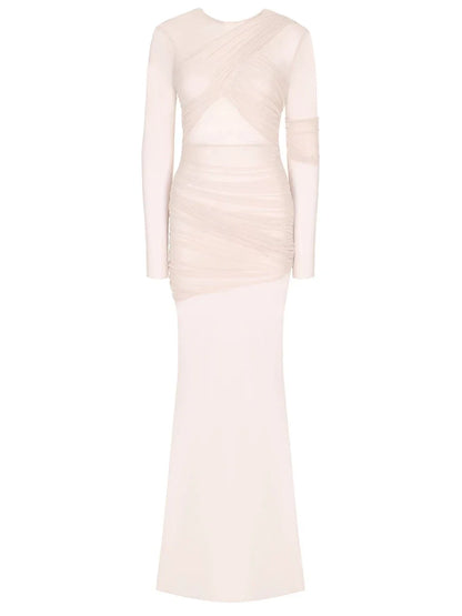 Vestido de Fiesta Elegante de Malla Transparente