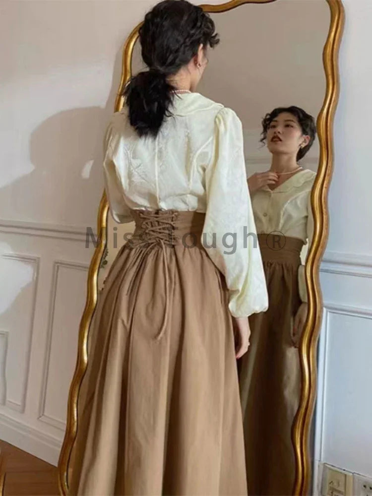 Falda Larga Vintage para Mujer