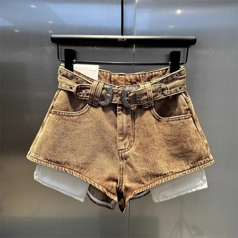 Shorts vaqueros Naranja para Mujer