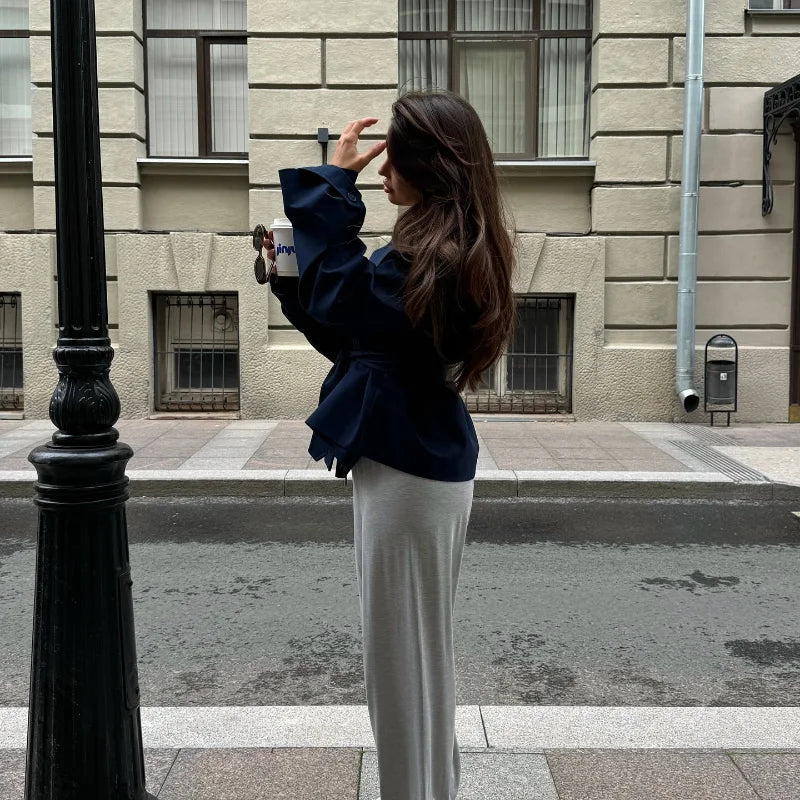 Abrigo Gabardina Corto con Cinturón para Mujer