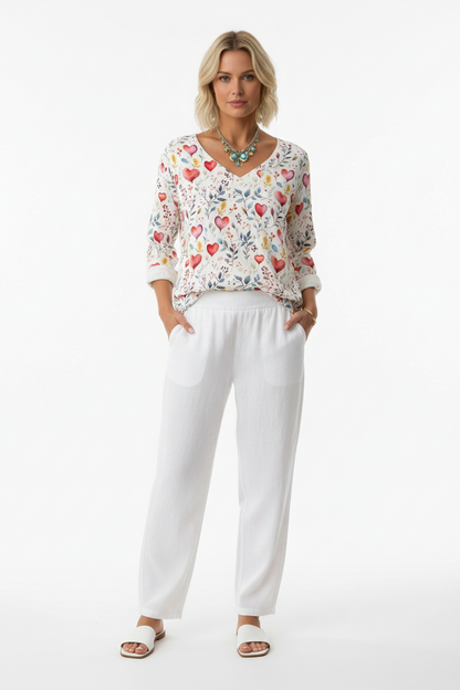 Blusa Casual Estampado Corazón